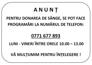Anunt Programare Donare
